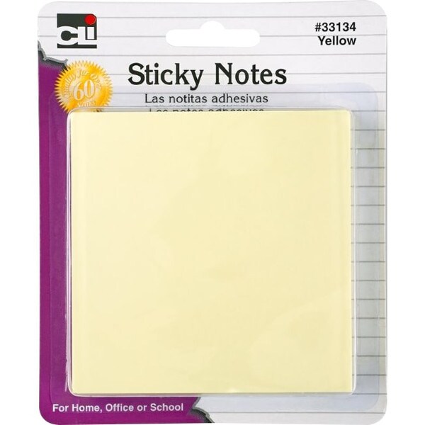 Charles Leonard Sticky Notes Yellow 3x3in